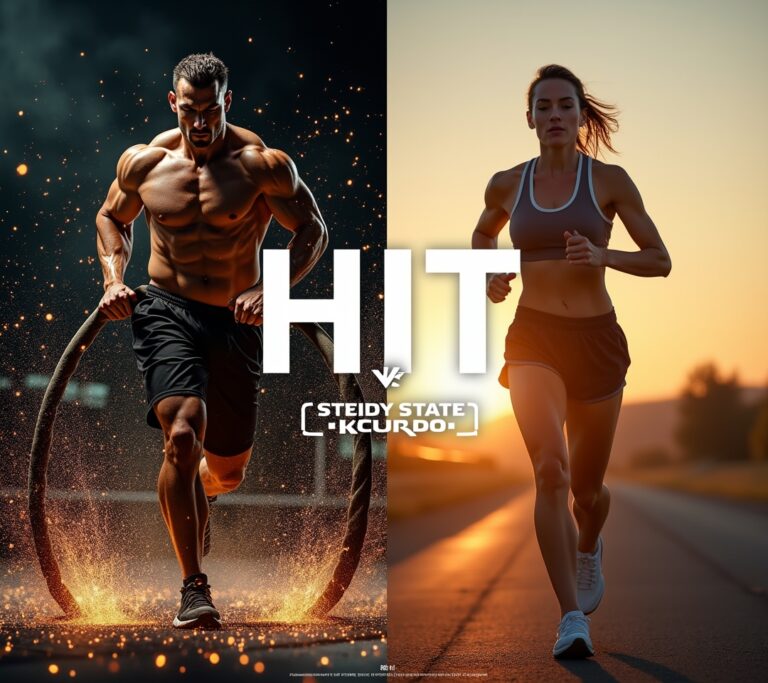 Athlete doing battle ropes HIIT