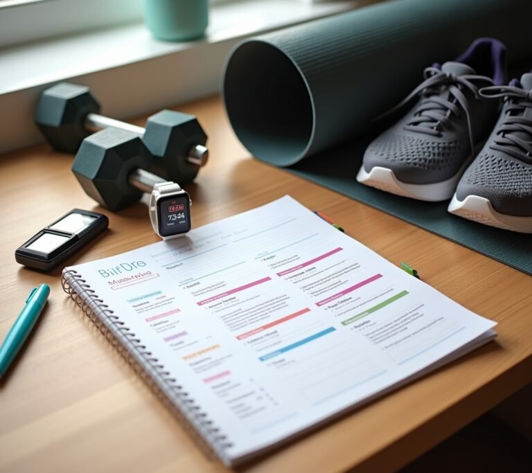 Weekly planner with workout blocks