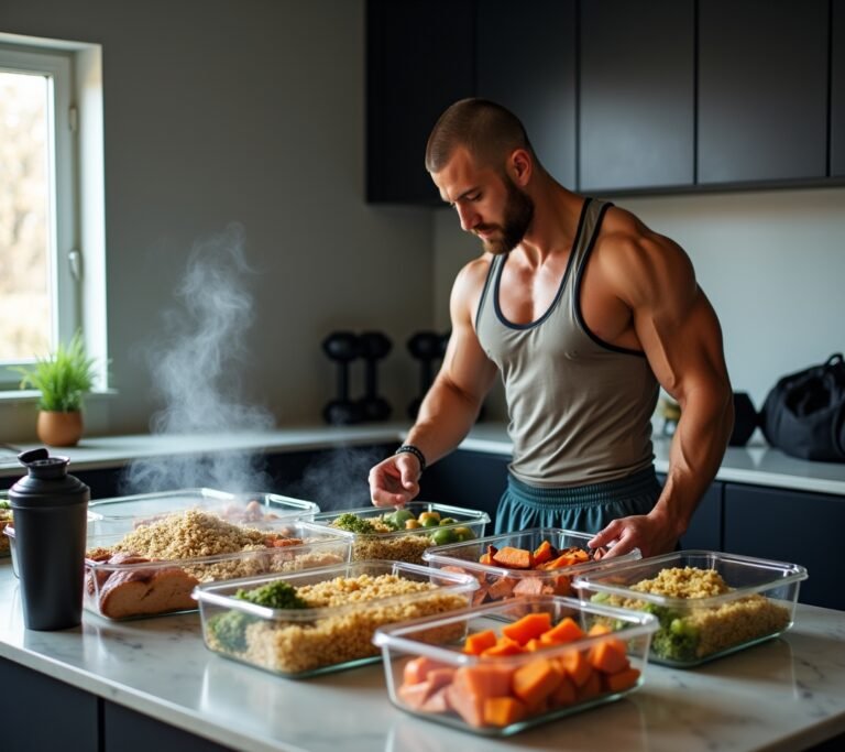 Organized meal prep containers in fridge