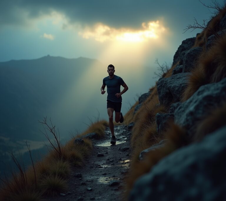 Athlete pushing through tough workout