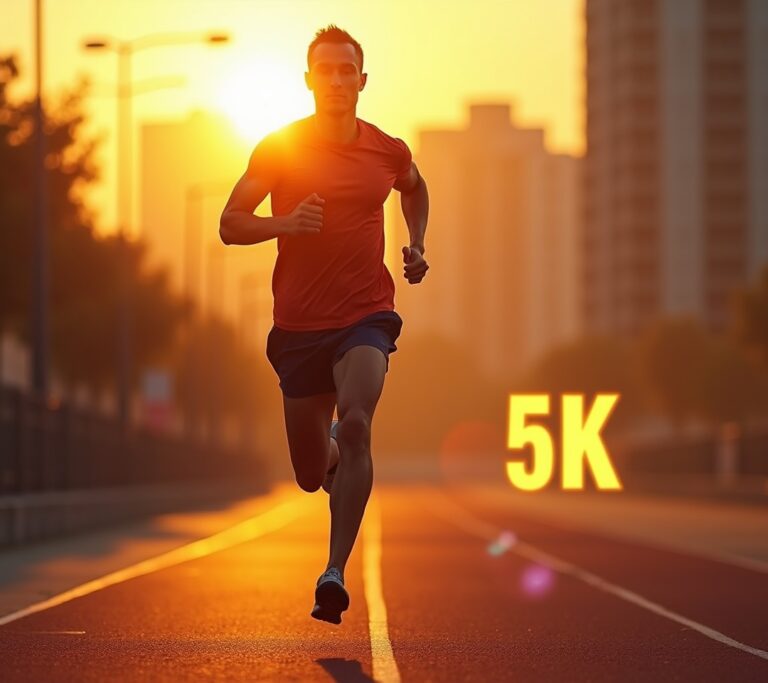 Runner crossing a finish line