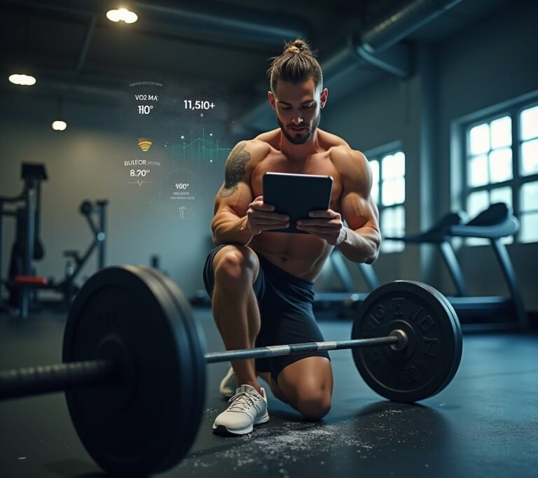 Person logging workout in app