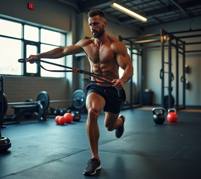Dynamic stretching sequence outdoors