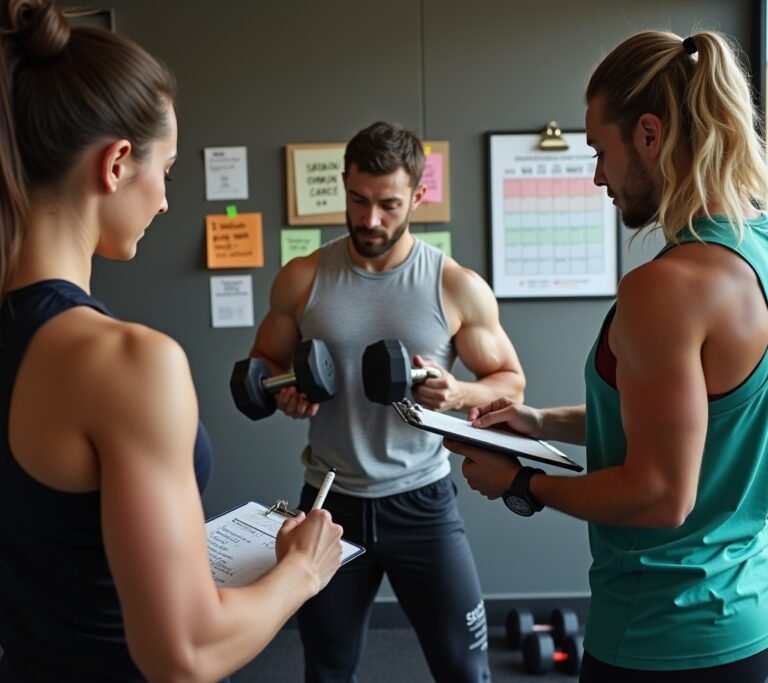 Person writing goals in fitness journal